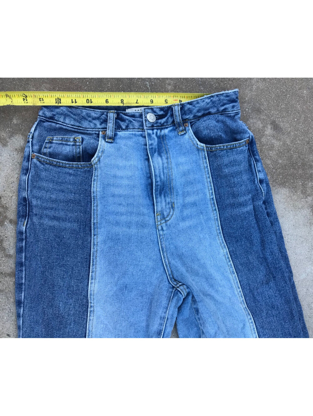 PacSun Washed Blue Patchwork 90’s Boyfriend Jeans size 27 Lite and Medium Wash - Picture 7 of 9
